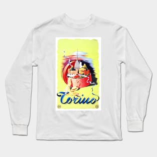 Vintage Travel Poster Italy Torino Long Sleeve T-Shirt